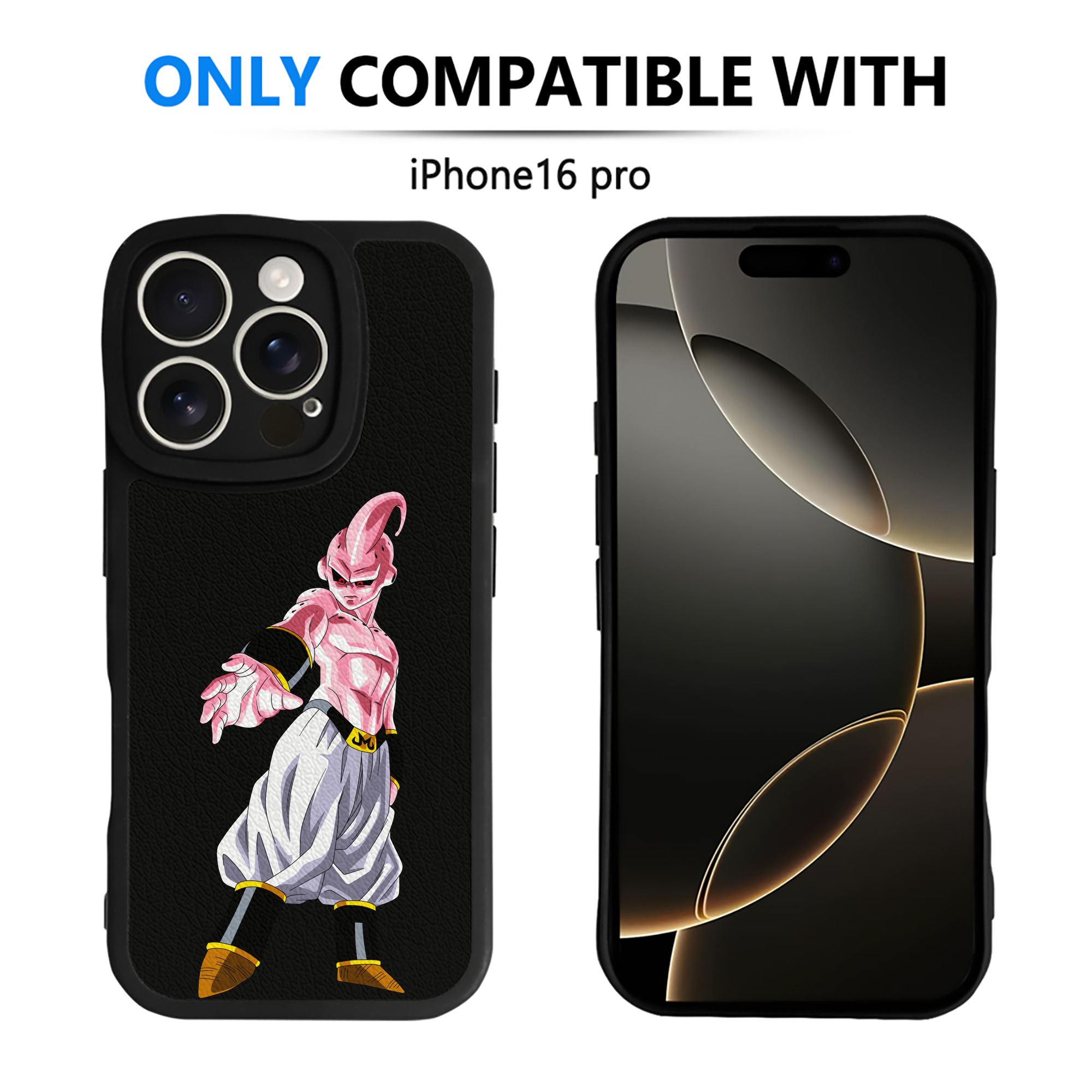 （画像用） ドラゴンボール 魔人ブウ DRAGON BALL Majin Buu 【iPhone 16シリーズ対応】シリコンスマホケース（レザー調） 材質：シリコン